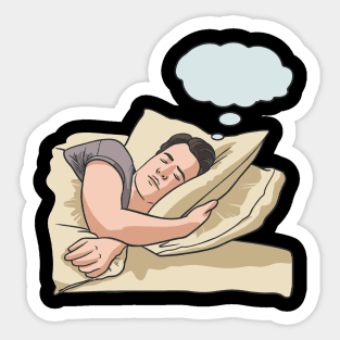 Man Dreaming With Thought Bubble Dreams Dream Sticker